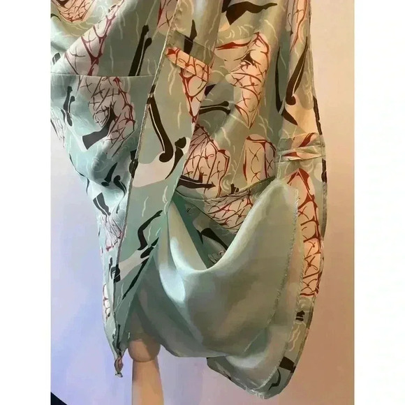 Carolina Herrera Midi Halter Silk Dress 10 Swimming Ladies 1930 Novelty Designer - Picture 8 of 9